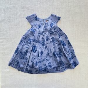 NEW Tea Collection Blue Woodland Party Dress 18-24mo